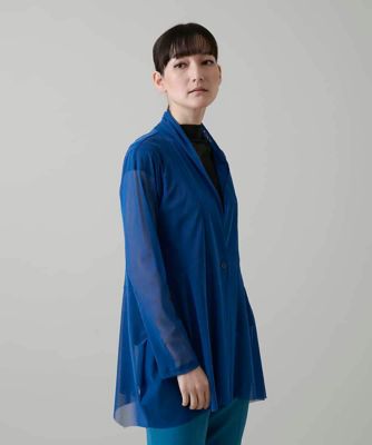 二点専用です。 青　ジャケット　コシノヒロコ　カーディガン シアーチュールロングカーディガン／日本製／洗える | HIROKO KOSHINO