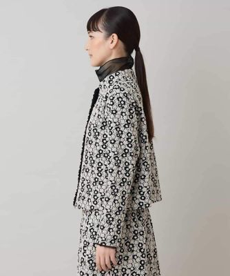 COTOO SHUZO コトゥー シューゾー 花柄 ショートジャケット 洗える】ストレッチジョーゼット レイヤー カットソー