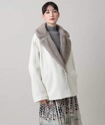 ボリュームファーカラーデザインコート | HIROKO KOSHINO (Women