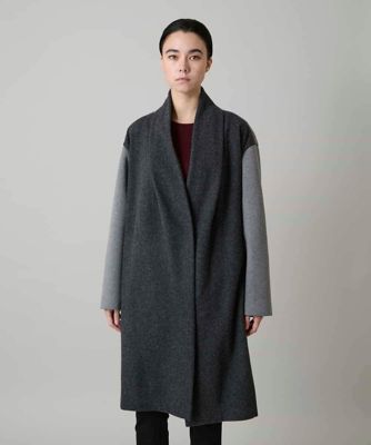 ＜HIROKO KOSHINO (Women)＞ウールジョイントコクーンシルエットコート／日本製