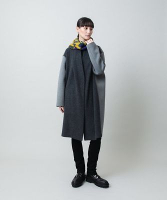 Hiroko Koshino ダークグレー ウール ロングコート 40 セール】 【MANTECO】ウールリバーコート （その他アウター）｜HIROKO