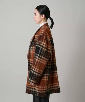 シャギーチェックテーラードコート | HIROKO KOSHINO (Women