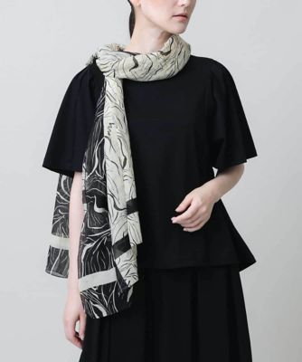 佐藤繊維/Masaki Kyoko 2way ショール/野菜お花柄/新品未使用 ラインフラワーコットンストール | HIROKO KOSHINO (Women