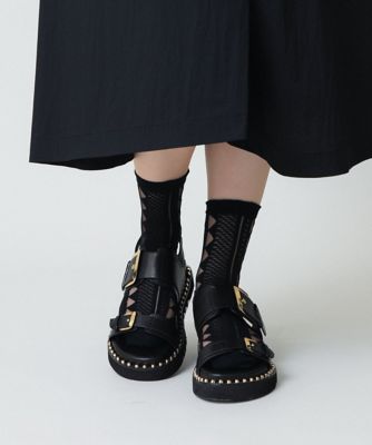 HIROKO KOSHINO (Women)/ヒロココシノ ジオメトリックジャカードソックス／日本製／洗濯機で洗える