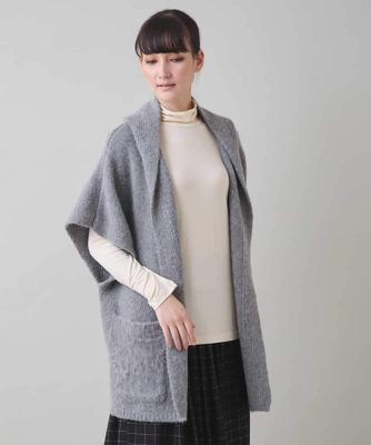 【新品未使用】HIROKO KOSHINO セットアップ　ミディアムグレー ボリュームカラーニットジレ | HIROKO KOSHINO (Women)/ヒロココシノ