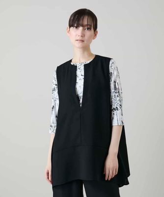 Vカットデザインジレ／日本製／洗える | HIROKO KOSHINO (Women