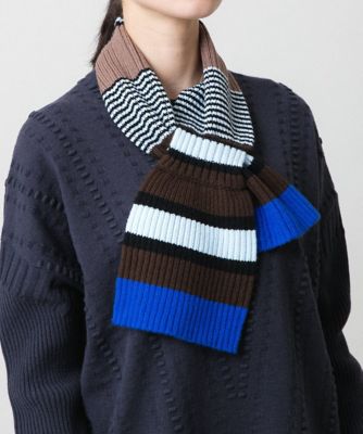 ＜TRUNK HIROKO KOSHINO (Women)＞ボーダーニットプチマフラー／洗える