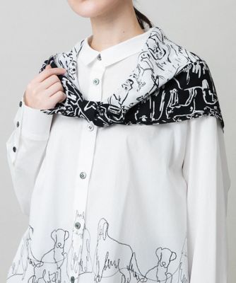 ＜TRUNK HIROKO KOSHINO (Women)＞ＤＯＧプリントスカーフ　／洗える