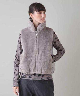 りなっく　　フェイクファー 中綿ベスト / オーガニックコットン フェイクファー中綿ベスト | TRUNK HIROKO KOSHINO (Women