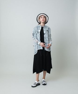 モチーフ総柄プリントシャツブラウス／洗濯機で洗える