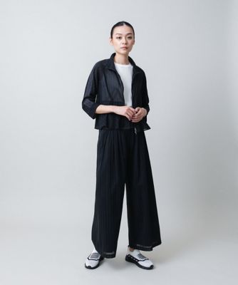ジップアップオーガンジーブラウス／洗える