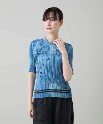 ＜TRUNK HIROKO KOSHINO (Women)＞デニム風ロゴプリントプリーツプルオーバー／洗える