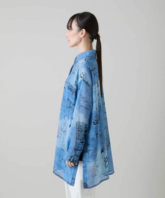 デニム風アートプリントロングシャツ／洗える | TRUNK HIROKO KOSHINO