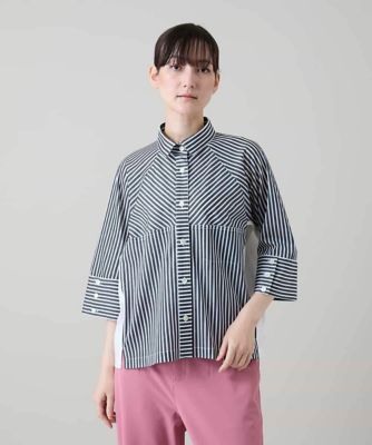トリコットストライプデザインブラウス／洗える | TRUNK HIROKO