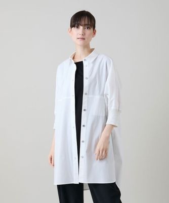 ＜TRUNK HIROKO KOSHINO (Women)＞ビッグシルエット切り替えシャツ／洗える