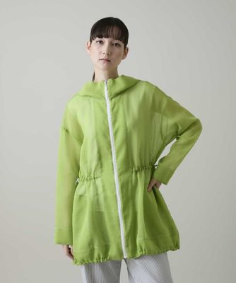 HIROKO KOSHINO TRUNK ブルゾン　ジャンパー　アウター シアーオーガンジーフーデッドブルゾン ／洗える | TRUNK HIROKO