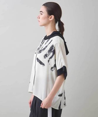 HIROKO KOSHINO ブラウスディテールデザインカットソー　サイズ38 小さいサイズ】ケミカルレースジョイントデザインブラウス