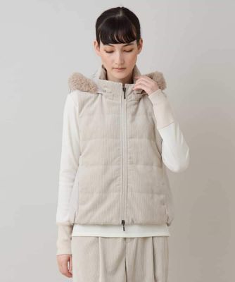 ＜TRUNK HIROKO KOSHINO (Women)＞コーデュロイパテッドベスト　／洗える