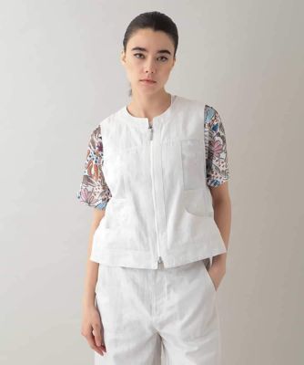 ＜TRUNK HIROKO KOSHINO (Women)＞ライトデニムメッシュジョイントベスト　／洗える