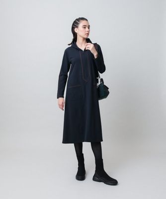 トリコットハーフジップAラインワンピース／洗える | TRUNK HIROKO