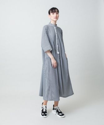 ＜TRUNK HIROKO KOSHINO (Women)＞トリコットストライプ切り替えデザインワンピース　／洗える