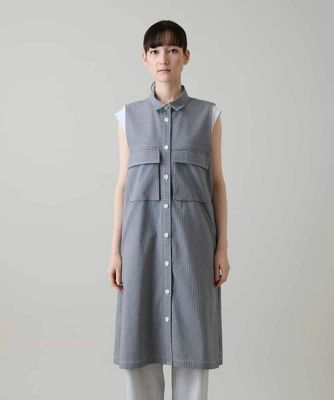 サッカーストライプロングシャツベスト／洗える | TRUNK HIROKO