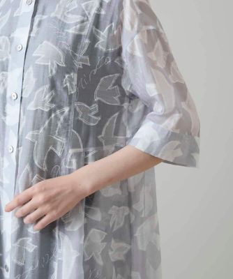 かもめロゴ総柄タックワンピース ／洗える | TRUNK HIROKO KOSHINO