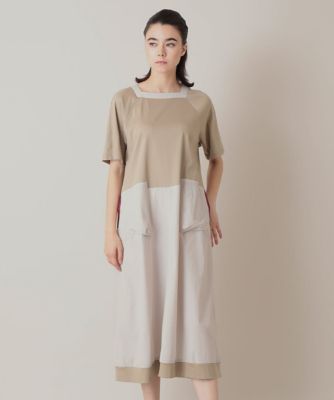 異素材コンビ配色ワンピース／洗える | TRUNK HIROKO KOSHINO (Women