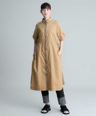【洗濯機で洗える】タイプライター異素材ジョイントワンピース