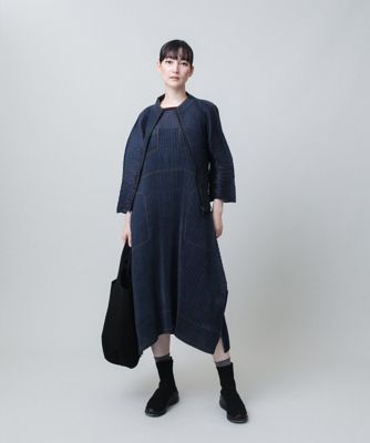 TRUNK HIROKO KOSHINO　洗えるドッキングプリーツワンピース ブロッキングデザインワンピース／洗える | TRUNK HIROKO