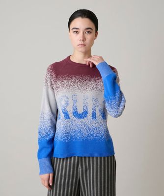 ＜TRUNK HIROKO KOSHINO (Women)＞グラデーションロゴジャカードニットプルオーバー／洗える