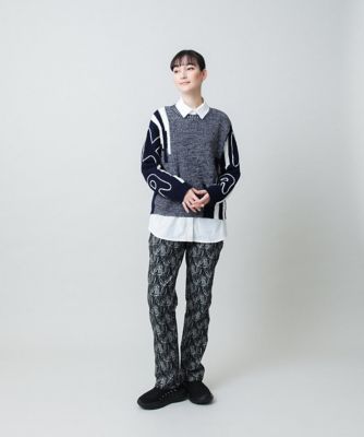 ロゴデザインインターシャニットプルオーバー／洗える | TRUNK HIROKO