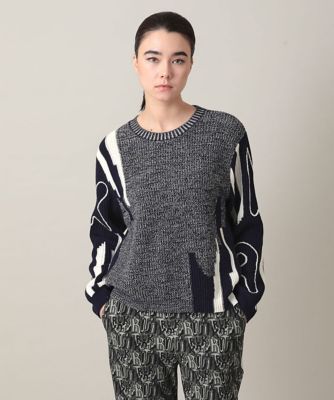 ★ぴろこ★ ロゴデザインインターシャニットプルオーバー／洗える | TRUNK HIROKO