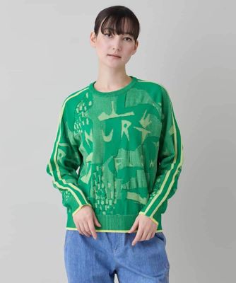 TRUNK HIROKO KOSHINO (Women)/トランクヒロココシノ カノコジャカードデザインニットプルオーバー／日本製