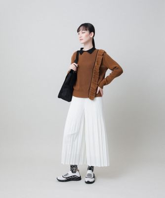 配色カラーデザインニットプルオーバー／日本製／洗える