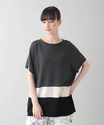 ＜TRUNK HIROKO KOSHINO (Women)＞配色ブロッキングニットプルオーバー／日本製／洗える