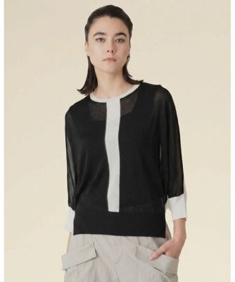 HIROKO KOSHINO イレギュラーヘム 洋梨インターシャニット 40 センターラインサマーニット | TRUNK HIROKO KOSHINO (Women)/トランク