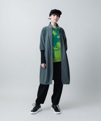 袖口リブ切替ジップアップジャケット