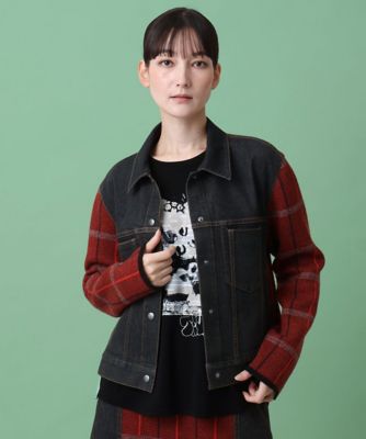 チェックニットジョイントデニム風ジャケット | TRUNK HIROKO KOSHINO