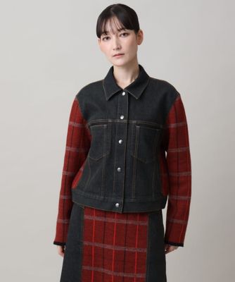 チェックニットジョイントデニム風ジャケット | TRUNK HIROKO KOSHINO