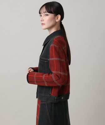 チェックニットジョイントデニム風ジャケット | TRUNK HIROKO KOSHINO