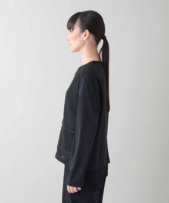 日本製【HIROKO KOSHINO】裏起毛スムースジャケット　SIZE38 異素材ノーカラージャケット／洗える | TRUNK HIROKO KOSHINO