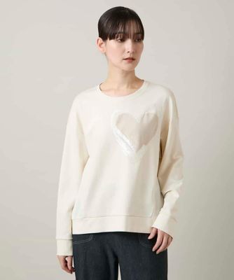 ＜TRUNK HIROKO KOSHINO (Women)＞ハートモチーフドッキングデザインプルオーバー　／日本製／洗える
