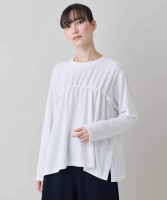 ドロストギャザーリブニットカットソー ／日本製／洗える | TRUNK