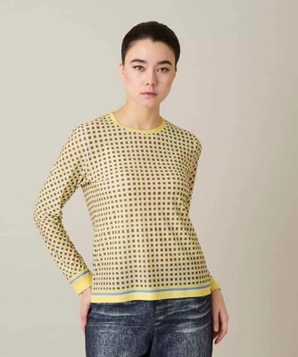 ＜TRUNK HIROKO KOSHINO (Women)＞ファジーチェックプルオーバー／日本製／洗える