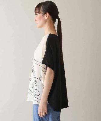 モチーフプリントブラウスＴシャツ　／日本製／洗える
