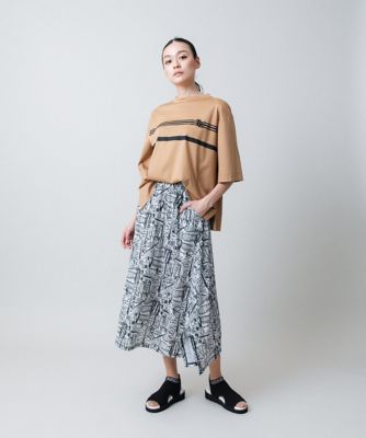 配色ラインロゴ刺繍カットソー　／日本製／洗える