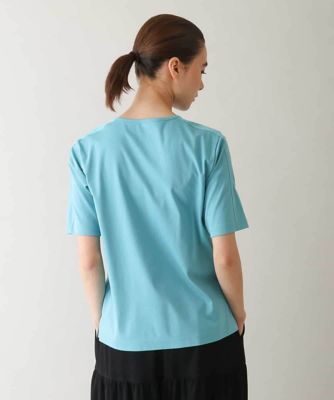 ネコモチーフロゴ刺繍カットソー　／日本製／洗える