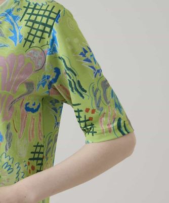ルーム総柄プリント五分袖カットソー／洗える | TRUNK HIROKO KOSHINO