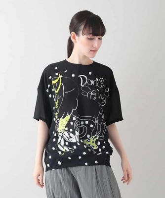 イラストプリントカットソーブラウス／日本製／洗える